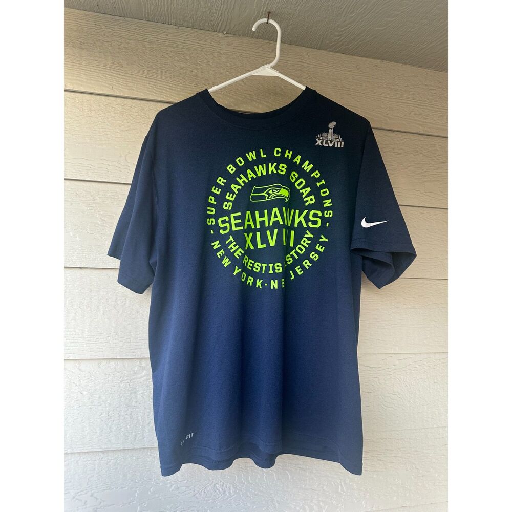 Nike NFL Seattle Seahawks Super Bowl XLVIII 48 Champions Graphic T-Shirt XL